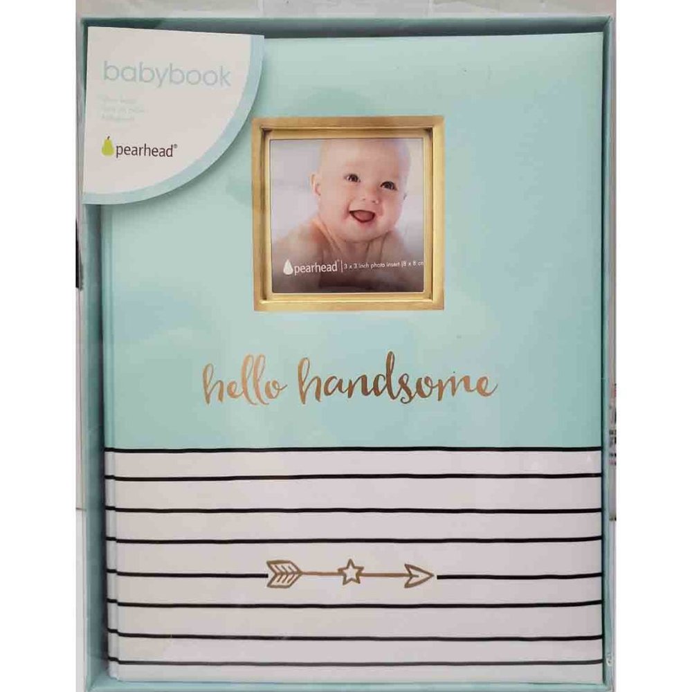 PearHead Baby Book Hello Handsome for Baby Boy NEW